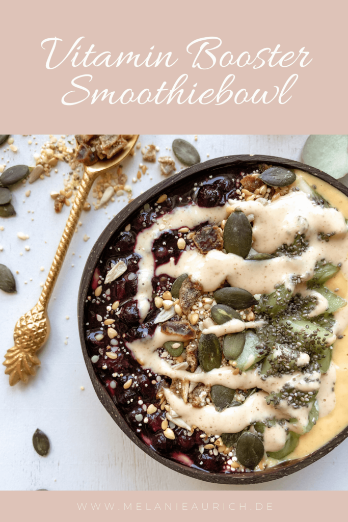 Smoothie Bowl Ananaslöffel Sanddornsaft Kürbiskerne Abwehrkräfte stärken Rezept 