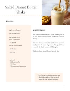 Seite aus eBook mit Rezept für einen veganen Peanut Butter Shake